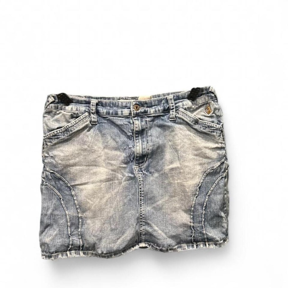 Y2K blue denim mini skirt by babyphat size 16 (L7)